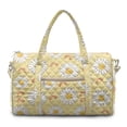 thumbnail image 1 of Garronmavis Yellow Daisy Print Large Quilted Duffle Bag for Women, Cute Weekender Travel Overnight BagGym Dance Carry On Bag with Zipper Pockets, 1 of 7