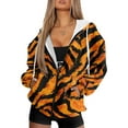 thumbnail image 1 of Garronmavis Yellow Zebra Print Women Full Zip Up Oversized Sweatshirts XS Smooth Warm Womens Fashion Tops Hoodies Comfortable Warm Winter Fall Outfits Fashion Clothes, 1 of 7