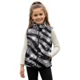 thumbnail image 1 of Garronmavis Zebra Stripes Girls Outerwear Vest Size 11-12 Versatile Winter Lightweight Sleeveless Jacket with Pocket Stand Collar Girls Zippered Vest Warm Fall Outfits Fashion Clothing, 1 of 7