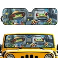 thumbnail image 1 of GarronmavisTree Frog Driving Front Windshield Sunshade Fit for Jeep Wrangler JL/JLU 2018-2024 & Jeep Gladiator JT 2020-2024, 240T Foldable Window Shade Sun Visor Protector, 1 of 6