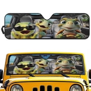 GarronmavisTurtle Driving Windshield Sun Shade for Jeep,Windshield Sunshade for Wrangler TJ JK JL1997-2024 Easy Installation Foldable Automotive Interior Accessories