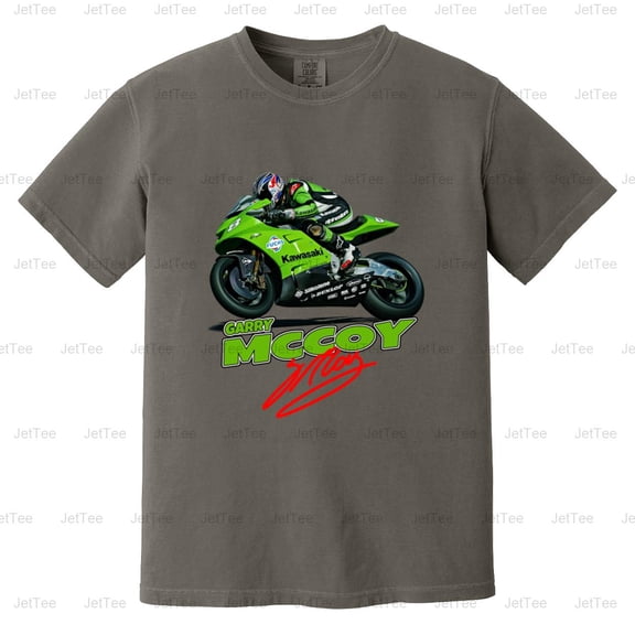 Garry McCoy Kawasaki MotoGP Vintage Retro Motorcycle Racing Rider Comfort Color T-Shirt Unisex, up to 4XL