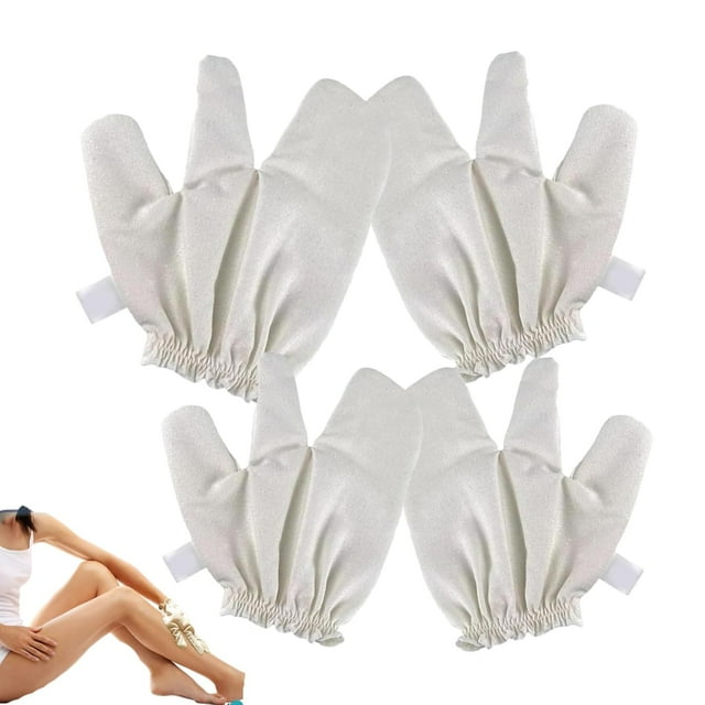 Garshana Gloves Garshana Raw Silk Gloves, Raw Silk Exfoliating Bath Massage Scrubbing Glove (2PC)