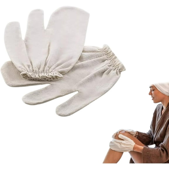 Garshana Gloves Raw Silk Massage Gloves Ayurvedic Massage, Garshana Gloves for Body Exfoliation & Lymphatic Massage, 100% Raw Silk for Dry Skin Brushing Massage (2PCS)