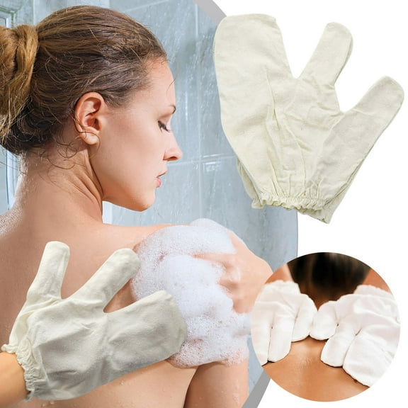Garshana Gloves Silk Massage Gloves Ayurvedic Massage, Silk Gloves Garshana with Elastic Wrist Bands, 100% Silk for Dry Skin Brushing Massage