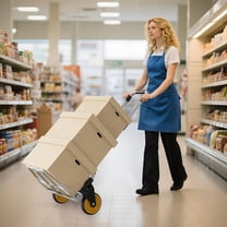 Garstc Folding Hand Truck - 330 Lbs Capacity, Aluminum Frame, Black