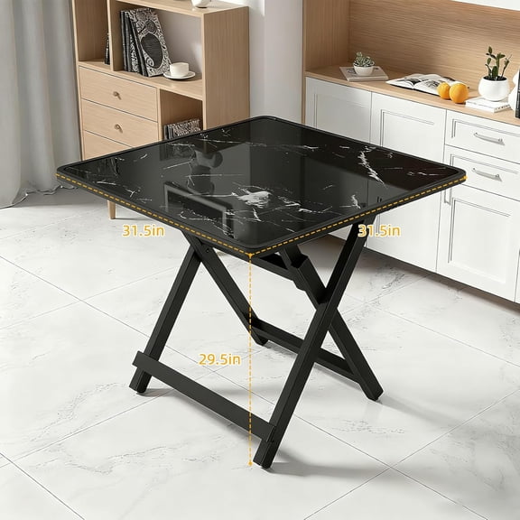 Garstc Folding Table, Foldable Portable Table with Sturdy X-Shaped Bracket, Space-Saving Dining Table for Small Spaces, Home, Kitchen, Indoor & Outdoor Use