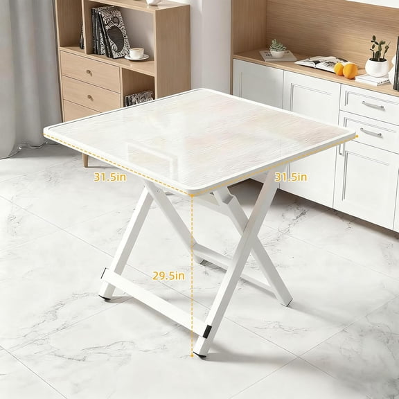 Garstc Folding Table, Foldable Portable Table with Sturdy X - Shaped Bracket, Space - Saving Dining Table for Small Spaces, Home, Kitchen, Indoor & Outdoor Use