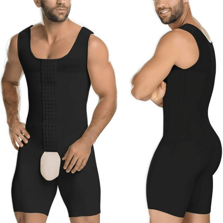 Garteder Men's Compression Bodysuit Shapewear Shirt Girdle for