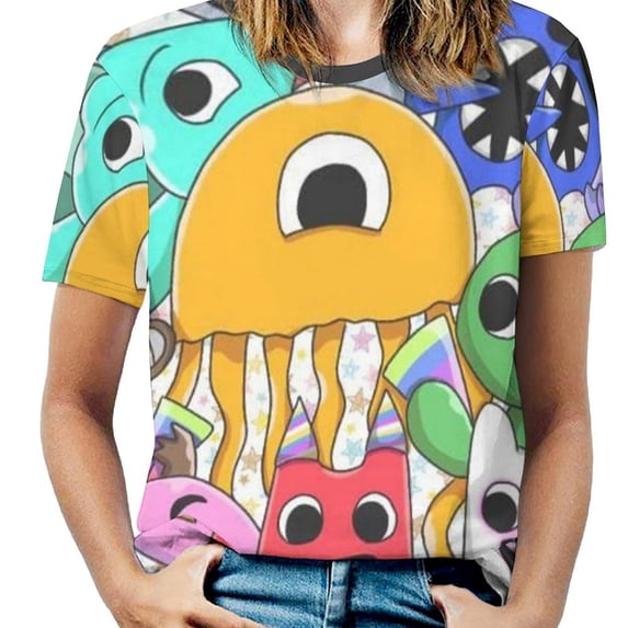 Garten of Banban T-Shirt for Women Casual Printed Tee Stylish Soft Graphic Shirts Top Short-Sleeve Outfit 2XL