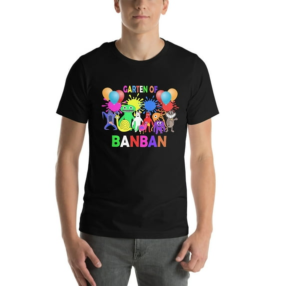 Garten of Banban T-shirt Design – Unique & Playful Cartoon Characters (Black, 4XL)