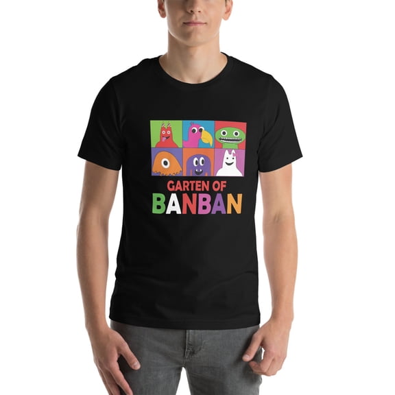 Garten of Banban T-shirt Design – Unique & Playful Cartoon Characters (Black, M)
