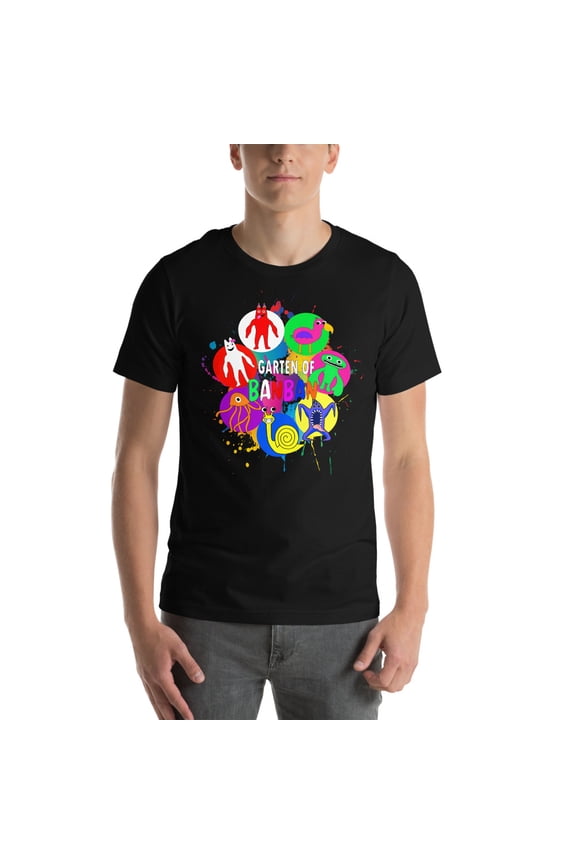 Garten of Banban T-shirt Design – Unique & Playful Cartoon Characters (Black, XS)