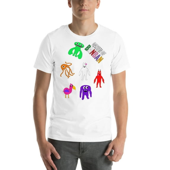 Garten of Banban T-shirt Design – Unique & Playful Cartoon Characters (White, 4XL)