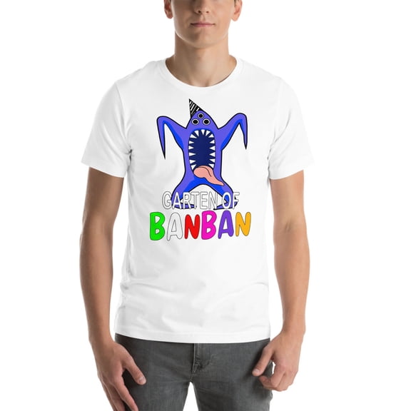 Garten of Banban T-shirt Design – Unique & Playful Cartoon Characters (White, S)