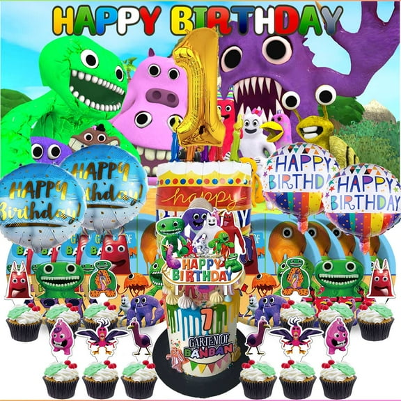 Garten of banban 1st Tableware Balloons Cake Toppers Backdrop Banner Supplies Party Decor Plates Decorations