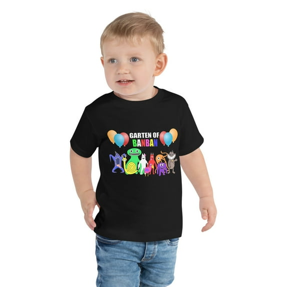 Garten of banban Toddler Short Sleeve Tee (Black, 2T)