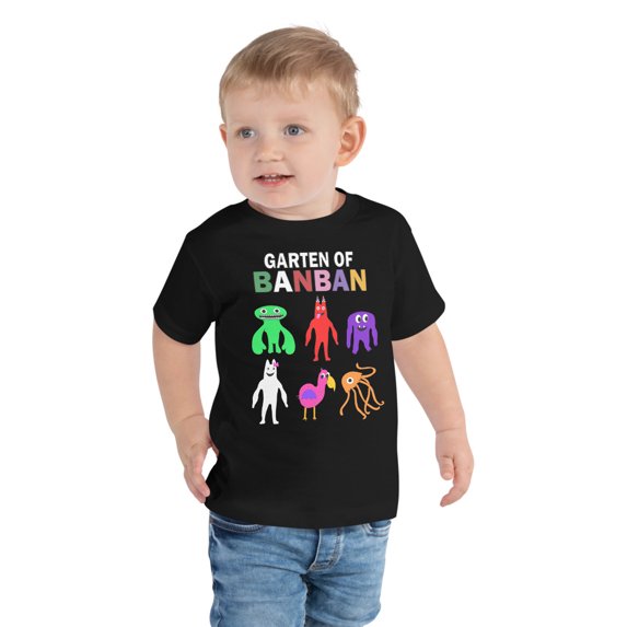 Garten of banban Toddler Short Sleeve Tee (Black, 2T)