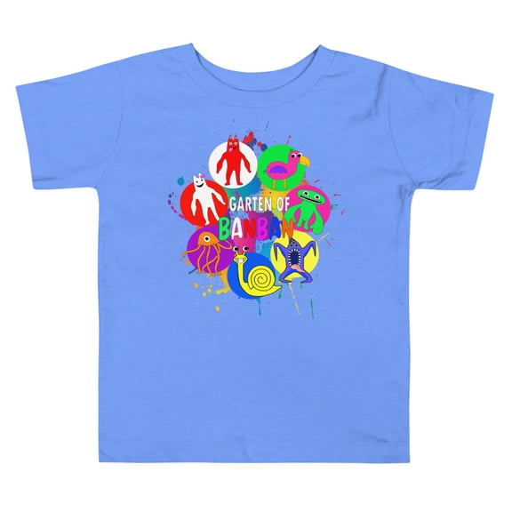 Garten of  banban Toddler Short Sleeve Tee (Heather Columbia Blue, 2T)