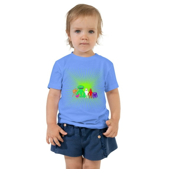 Garten of banban Toddler Short Sleeve Tee (Heather Columbia Blue, 4T)