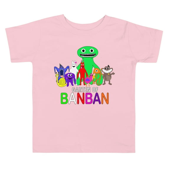 Garten of banban Toddler Short Sleeve Tee (Pink, 5T)