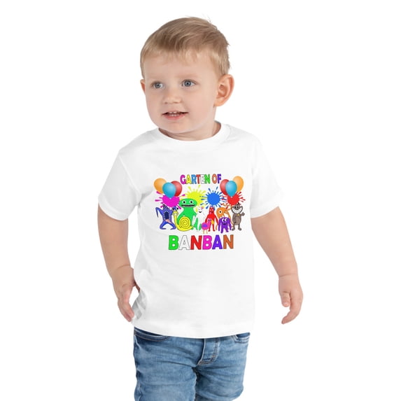 Garten of banban Toddler Short Sleeve Tee (White, 2T)