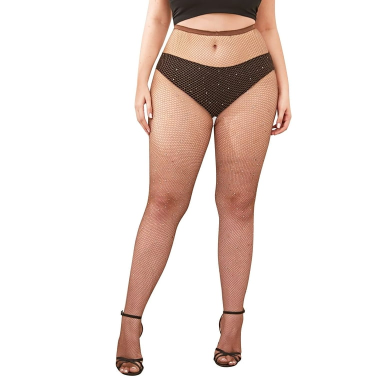 Plus Size Lace And Net High Waisted Thong