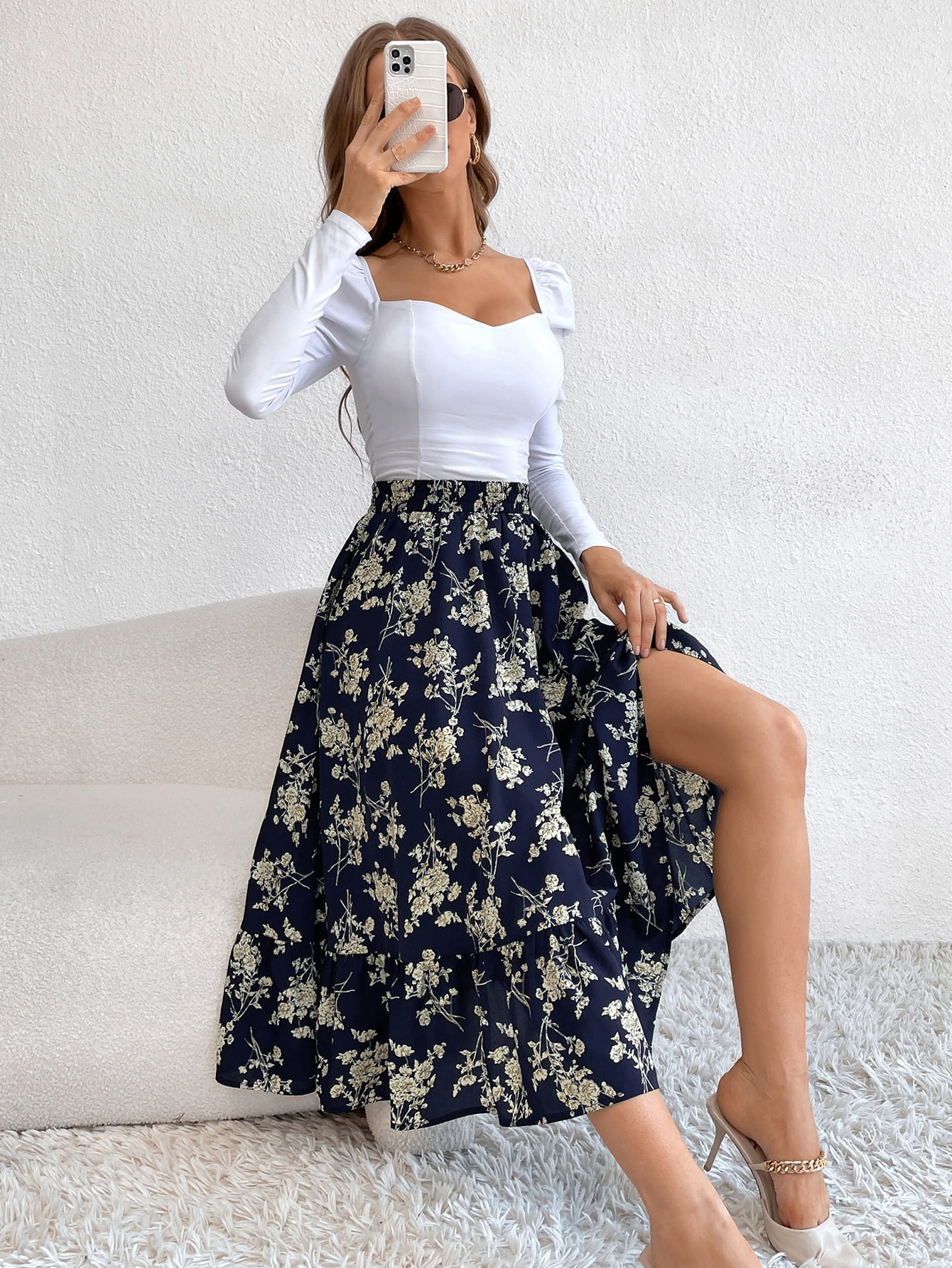 スカート FLORAL PRINT SKIRT ZW COLLECTION FLORAL PRINT MIDI SKIRT - 029 | ZARA United States