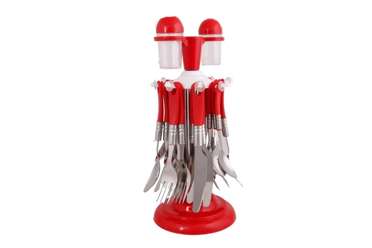 HASTHIP Cutlery Set for Dining and Gift Use featuring 5 Pieces with Green Ceramic Handles