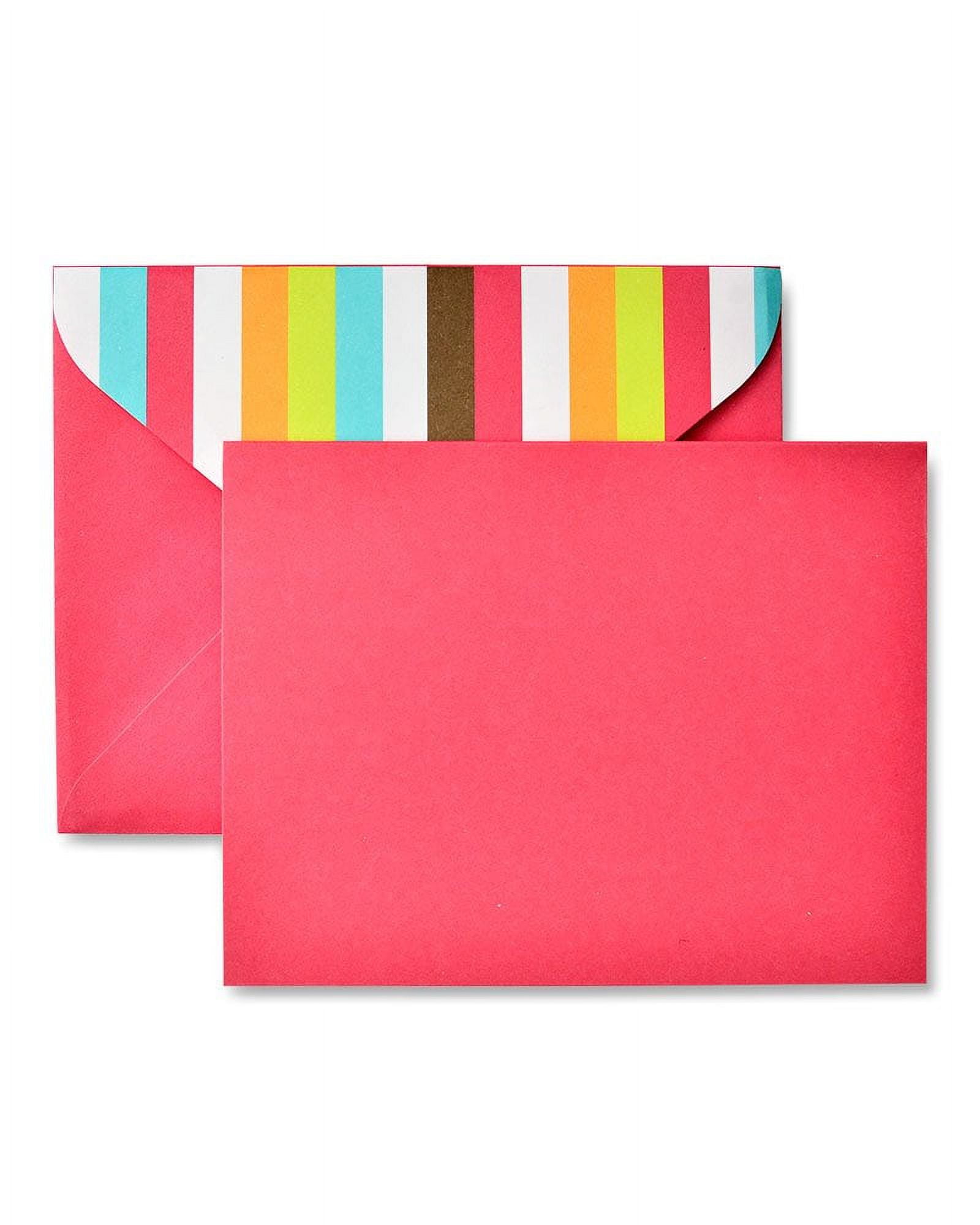 Gartner Studios Bright Stripe Cherry Red Note Cards, 12 count