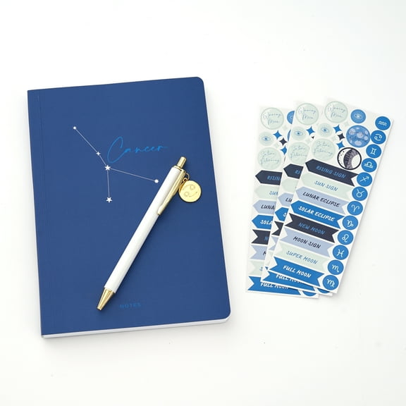 Gartner Studios Cancer Casebound Blank Diary & Journal with Pen, Blue, 5.75" x 8.12", 96 Pages