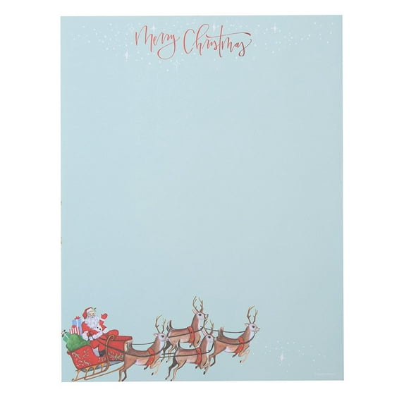 Gartner Studios Santa With His Reindeer Holiday Stationery Paper - 80 Count