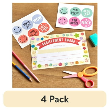 (4 pack) Gartner Studios Smile Achievement Awards for Students – Set of 20 with Coordinating Stickers
