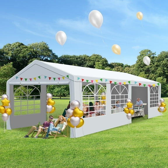 GARTOO Heavy Duty 30' x 10' Event Canopies, Outdoor Canopies, Waterproof, for Patio Garden Events