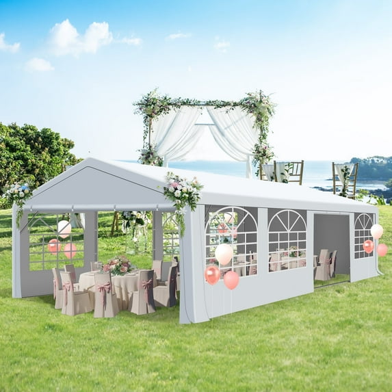 Gartooo 20'x30' Heavy Duty Party Tent, Outdoor Wedding Tent with Removable Sidewalls, Event Gazebo Shelters Canopy for Party