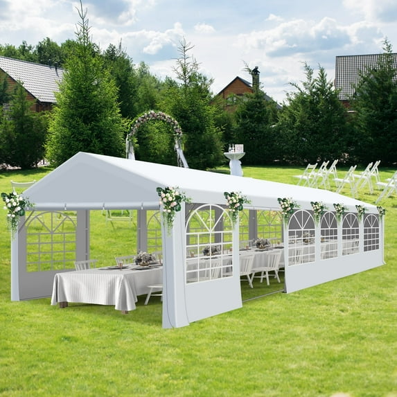 Gartooo 20'x40' Heavy Duty Party Tent, Outdoor Wedding Tent with Removable Sidewalls, Event Gazebo Shelters Canopy for Party