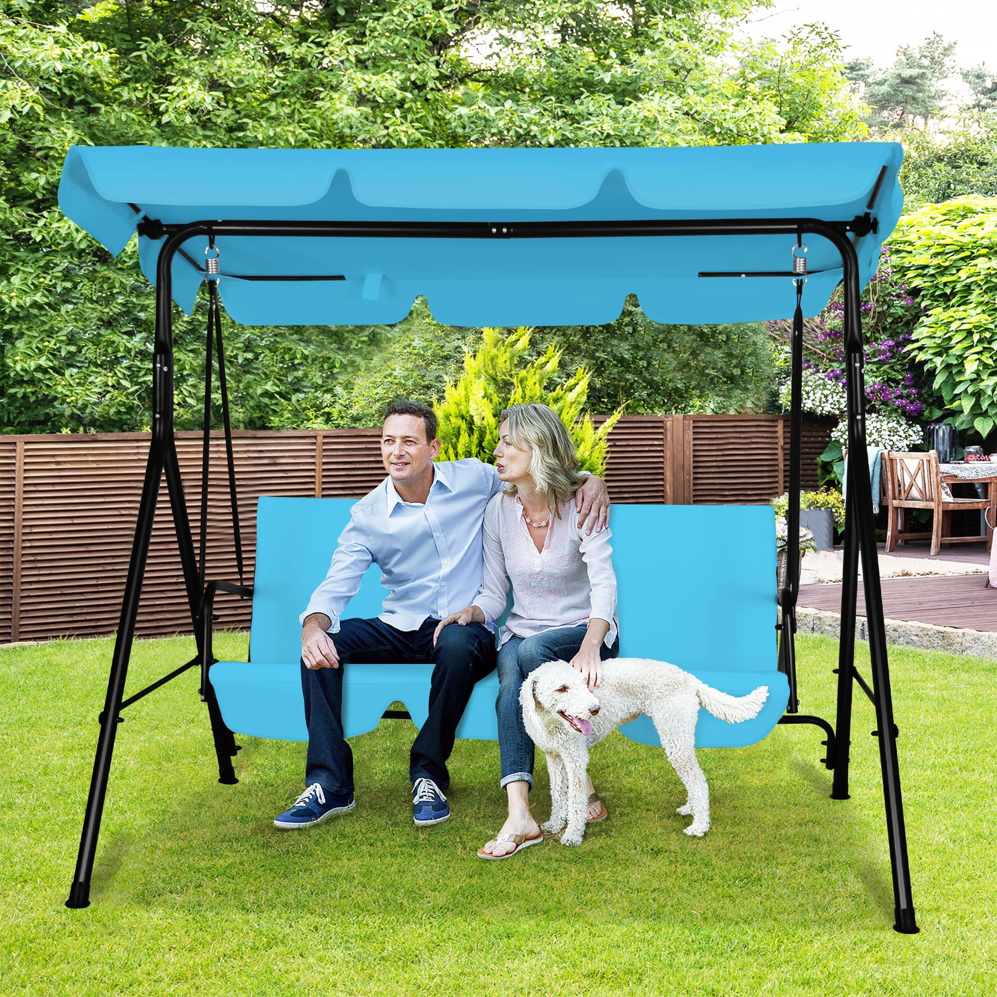 Outdoor patio swing with canopy sale