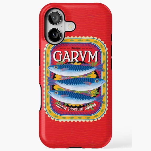 Garum Tin Vintage Food Label Retro Design Case for iPhone 17 16 15 14 13 12 11 Pro Max
