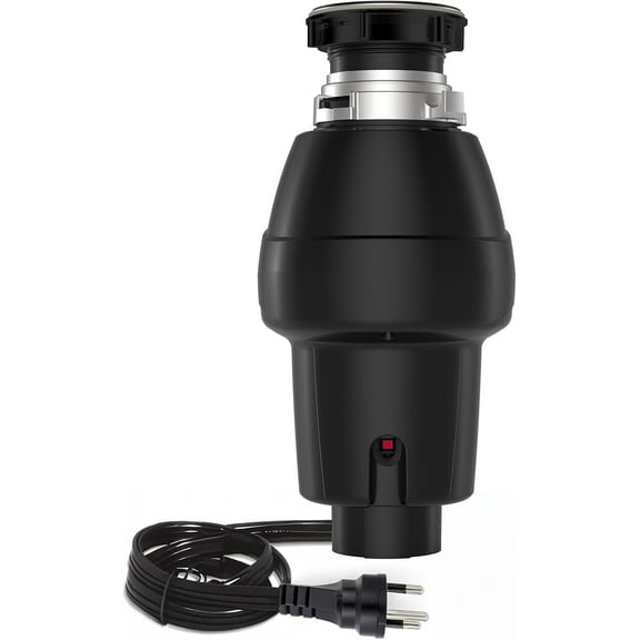Garvee 1/2 HP Garbage Disposal with Air Switch, 4-Stage Grinding, 3500 RPM, Quiet Food Waste Disposer, Stainless Steel & ABS, for Kitchen, Matte Black