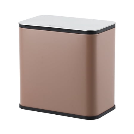 Garvee 1.3 Gallon Hanging Stainless Steel Garbage Cans with Inner Bucket & Charcoal Filter, Brown