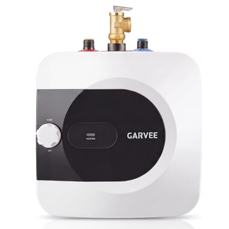 Garvee 1.6 Gallon Mini Tank Water Heater, 120V Electric Under Sink Water Heater, 1440–1500W Instant Hot Water Heater for Kitchen, Bathroom, RV & Small Home