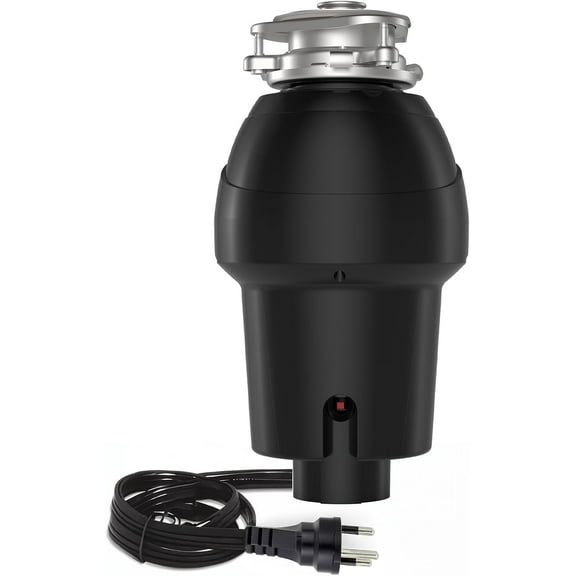 Garvee 1 HP Garbage Disposal with Air Switch, 4-Stage Grinding, 3500 RPM, Quiet Food Waste Disposer, Stainless Steel & ABS, for Kitchen, Matte Black