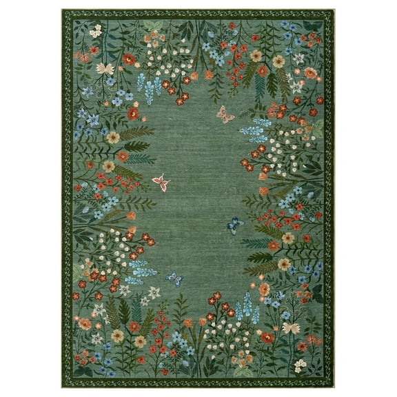 Garvee 10'X13'Pearl Velvet Cotton Rug with TPR Non-Slip Washable Foldable Backing – Soft, Durable Carpet Mat for Easy Care and Cozy Home