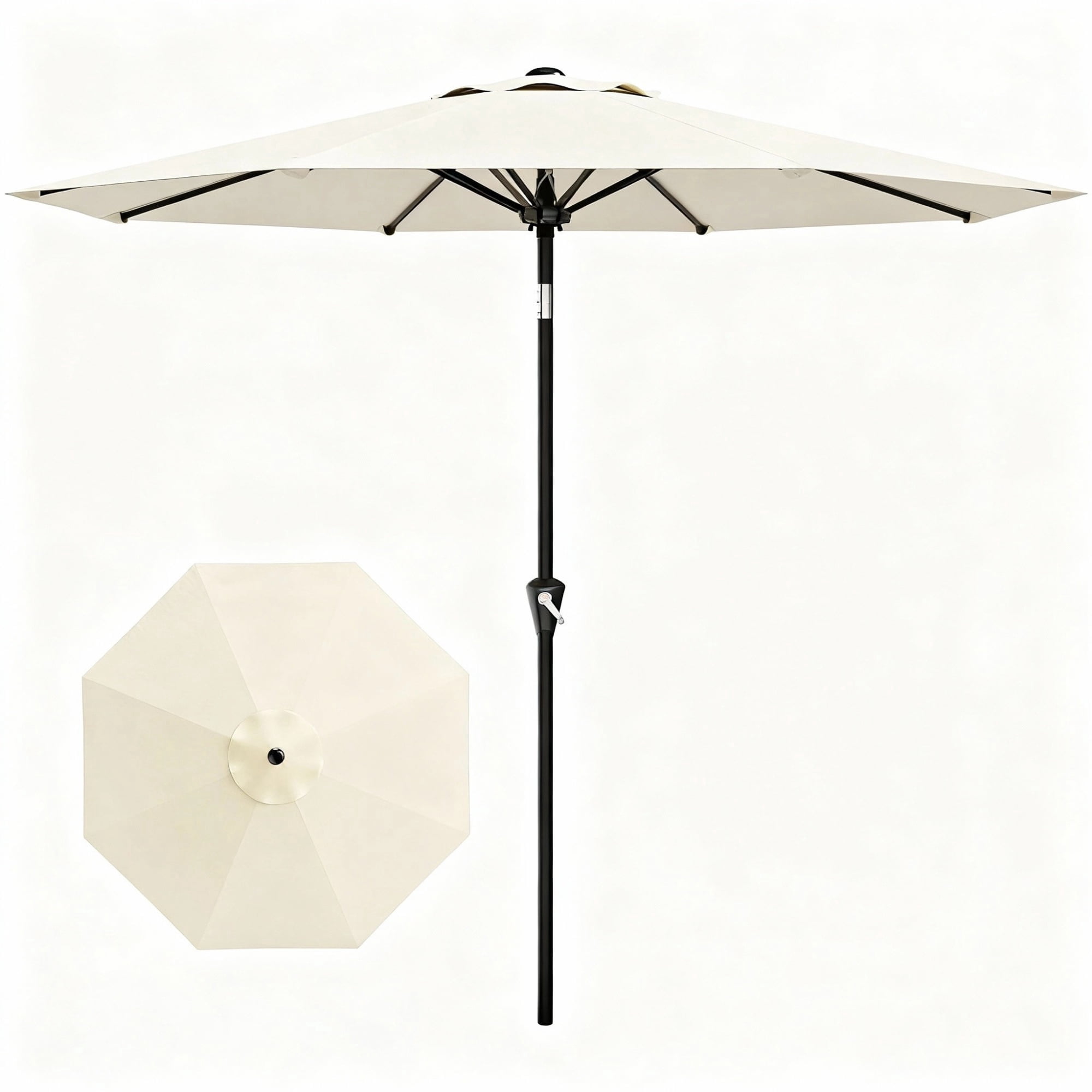 Garvee 10 feet Outdoor Patio Umbrella, with Push Button Tilt & 8 Sturdy Ribs, Off-White