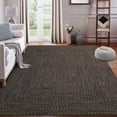 thumbnail image 1 of Garvee 10'x13' Large Area Rugs Braided Print Rug, Machine Washable Indoor Rug Non-Slip Low Pile Farmhouse Solid Carpet for Bedroom, Living Room, Dining Room Office, Brown, 1 of 10