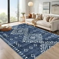 thumbnail image 1 of Garvee 10'x13' Area Rugs for Living Room Indoor Bedroom Rug Large Bohemian Farmhouse Rug Non-Slip Soft Geometric Carpet, Blue, 1 of 7