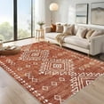 thumbnail image 1 of Garvee 10'x13' Area Rugs for Living Room Indoor Bedroom Rug Large Bohemian Farmhouse Rug Non-Slip Soft Geometric Carpet, Brick Red, 1 of 7