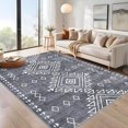 thumbnail image 1 of Garvee 10'x13' Area Rugs for Living Room Indoor Bedroom Rug Large Bohemian Farmhouse Rug Non-Slip Soft Geometric Carpet, Gray, 1 of 7