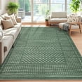 thumbnail image 1 of Garvee 10'x13' Checkered Area Rugs Modern Geometric Carpet, Soft Low Pile Accent Rug Washable Rug with Non-Slip Backing for Living Room Bedroom Office, Green, 1 of 8