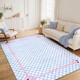 thumbnail image 1 of Garvee 10'x13' Checkered Cherry Area Rug Washable Border Carpet, Soft Non-Slip Low Pile Farmhouse Rug for Living Room Bedroom Home Office, Blue, 1 of 10